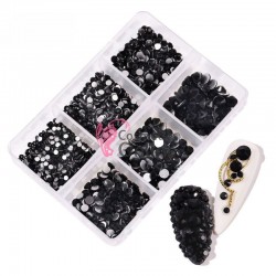 Strasuri din Cristale 1200 bucati SC306 Negre de 2-5mm
